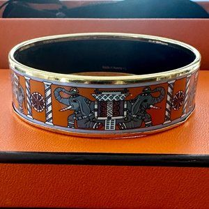 Hermes Wide Enamel Bangle